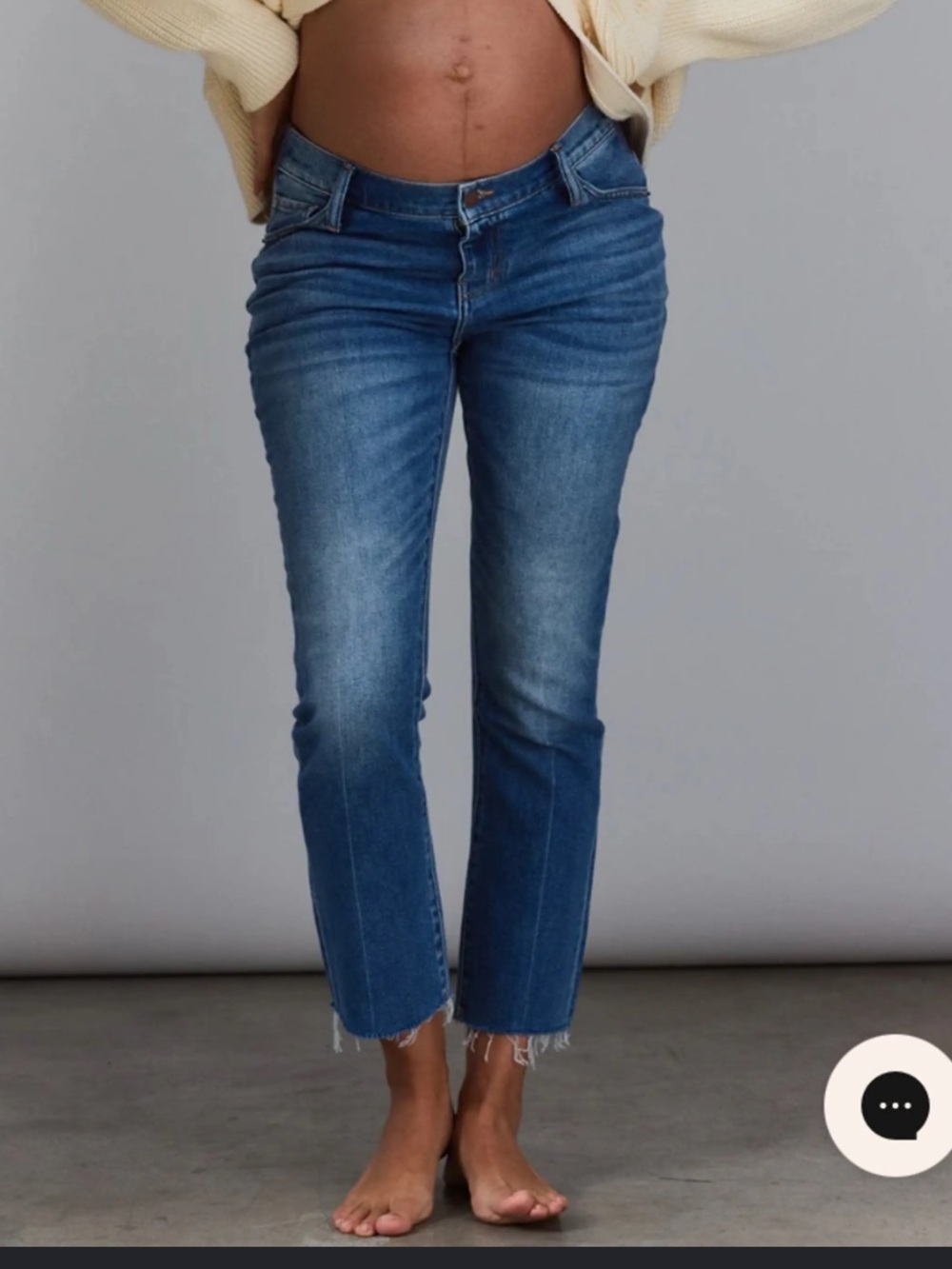 Hatch Denim Blue Cropped Jeans
